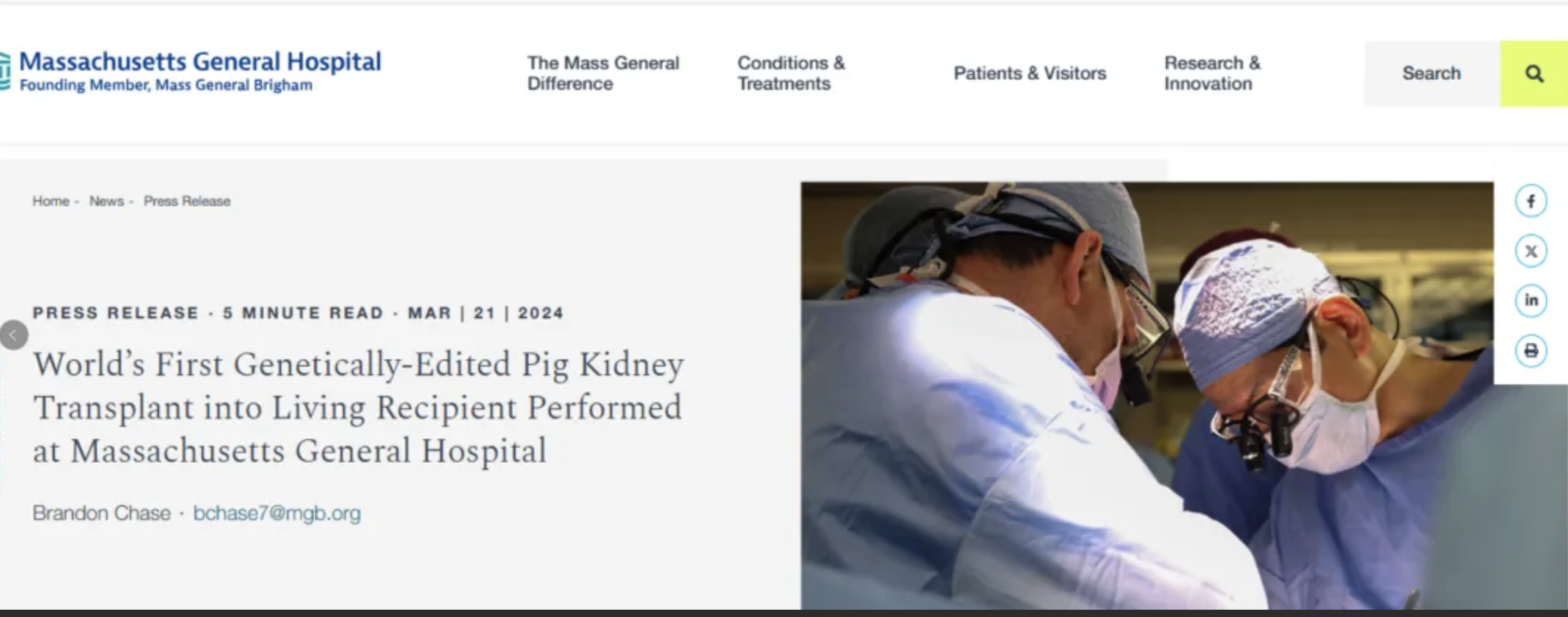 World's first! 62-year-old man gets a pig kidney transplant!